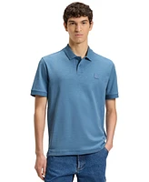Boss by Hugo Men's Logo Badge Slub Cotton-Linen Polo Shirt