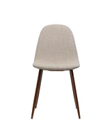 Wheat Fabric Dining Chairs - Set of 2