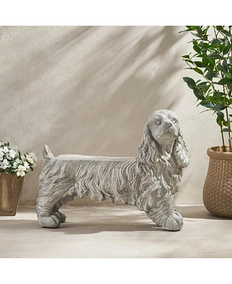 Dog Statue Bench - Garden Accent Seating