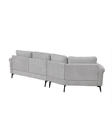 111" Curved Sofa with Pillows