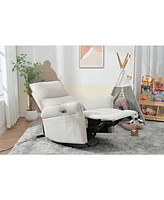 270 Swivel Rocker Recliner, Small Space Sofa, Fabric Gray