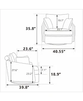 Corduroy Swivel Accent Chair with Pillows