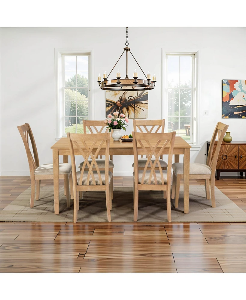 Modern 6-Chair Dining Set (60" Table