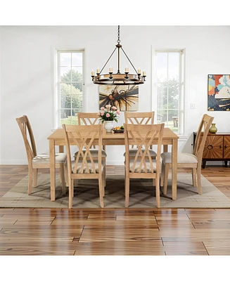 Modern 6-Chair Dining Set (60" Table