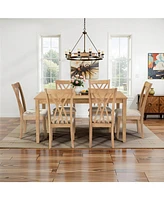 Modern 6-Chair Dining Set (60" Table