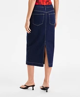Bar Iii Women's Denim Midi Skirt, Exclusively at Macy's