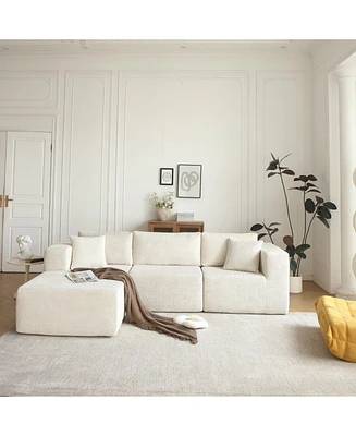 Sectional Sofa Beige Left