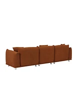 Curry Lambswool Sherpa 4-Seater Sofa, Metal Legs