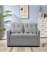 New Grey Velvet Loveseat Sofa Bed (7cm legs)