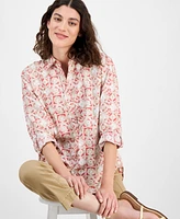 Nautica Jeans Women's Button-Front Roll-Tab Shirt