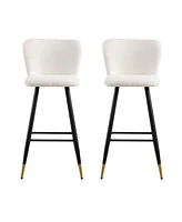 Modern 30" Barstool with White Seats and Black & Gold Accents