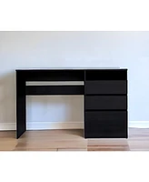 Functional Computer Desk with Three Drawers and Keyboard Tray