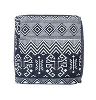 18" Blue 100% Cotton Ottoman