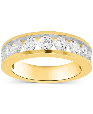 Forever Grown Diamonds Lab Diamond Channel Set Band (2 ct. t.w.) Sterling Silver or 14K Gold-Plated
