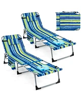 5-position Outdoor Folding Chaise Lounge Chair