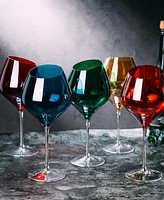 The Wine Savant Slanted Rim Wine Glasses, Set of 5