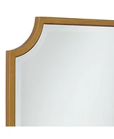 Jacinda Rectangular Vanity Decorative Wall Mirror Modern Beveled Rounded Cut Edge Antique Gold Wood Frame 30" Wide for Bathroom Bedroom Living Ro
