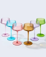 The Wine Savant Art Deco Modern Ribbed Cocktail Glasses, Set of 6