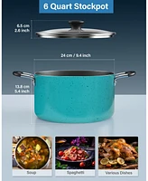 Cook N Home Nonstick Stockpot with Lid 6-Quarts, Professional Cooking Soup Pot, Casserole Cookware