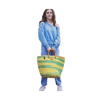 Citrus Handwoven Sisal Beach Straw Tote Basket