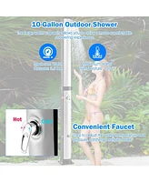 7.2 Feet Solar-Heated Outdoor Shower with Free-Rotating Shower Head