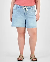 Democracy Trendy Plus High-Rise Drawstring Shorts
