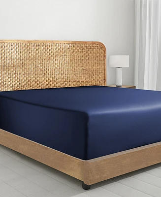 Cool Percale Fitted Sheet Only, 100% Organic Cotton, Fully Elasticized with Deep Pockets by California Design Den