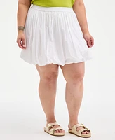 On 34th Trendy Plus Cotton Pull-On Bubble Skirt, Exclusively at Macy's