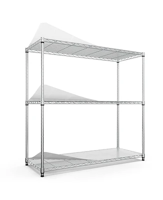 3 Tier Wire Shelving Unit, 1050 Lbs Nsf Height Adjustable Metal Garage Storage Shelves, Heavy Duty Storage Wire Rack Metal Shelves