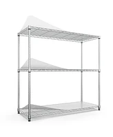 3 Tier Wire Shelving Unit, 1050 Lbs Nsf Height Adjustable Metal Garage Storage Shelves, Heavy Duty Storage Wire Rack Metal Shelves