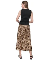 Dkny Jeans Womens Smocked Sleeveless Top Midi Slip Skirt