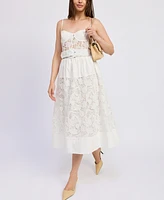 En Saison Women's Marisol Cotton Eyelet Midi Dress
