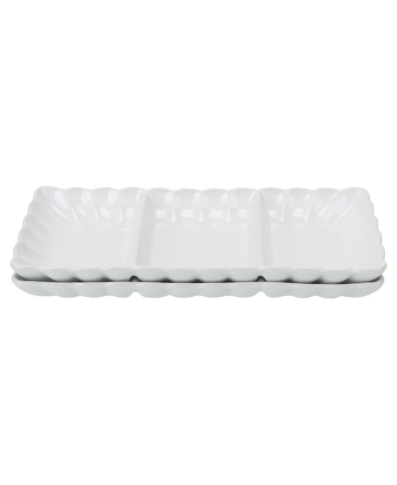 Bia Cordon Bleu Petal Divided Serving Dishes, Set of 2