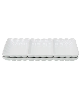 Bia Cordon Bleu Petal Divided Serving Dishes, Set of 2