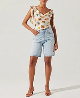 Astr the Label Women's Allexina Cowlneck Shoulder-Tie Top