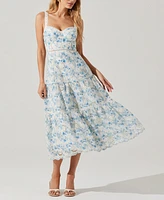 Astr the Label Women's Pellagia Cotton Eyelet Midi Dress