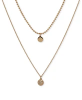 Dkny Gold-Tone Crystal & Polished Layered Pendant Necklace, 16" + 3" extender
