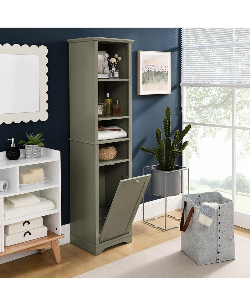 64" Multipurpose Storage Cabinet (w/ Laundry Hamper, Hidden Storage