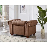 Classic Chesterfield Sofa Chair for Living Room Faux Leather