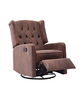 Rocking Recliner Chair,360 Degree Swivel Nursery Rocking Chair, Glider Chair, Modern Small Rocking Swivel Recliner Chair for Bedroom