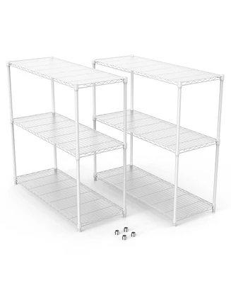 2 Pack 3 Tier Shelf Wire Shelving Unit, 2P-3TWL1848-w-lkj