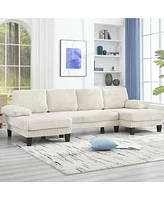 U-Shaped Couch with Double Chaise & Oversized Seat