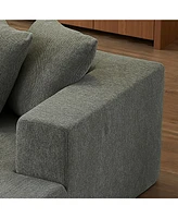 Chenille U-Shaped Sectional Sofa Set,Minimalist Style Modular Sectional Sofa, Luxury Chenille Fabric Cloud Couch for Living Room