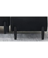 79.50 inches long, Velvet Sofa Fabric, with three matching pillows and spacious and comfortable seats, for Apartment Office Living Room - Black