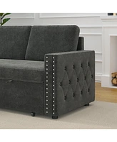 Spacious 2-Pack Sofa Bed with Storage Chaise and Comfortable Cushions
