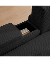 Modular Corduroy Sofa with Ample Storage and Customizable Design