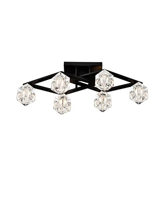 6-Light Crystal Ceiling Lamp for Dining Room, Modern Entryway Light