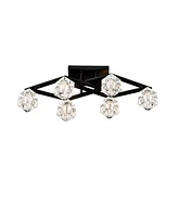 6-Light Crystal Ceiling Lamp for Dining Room, Modern Entryway Light