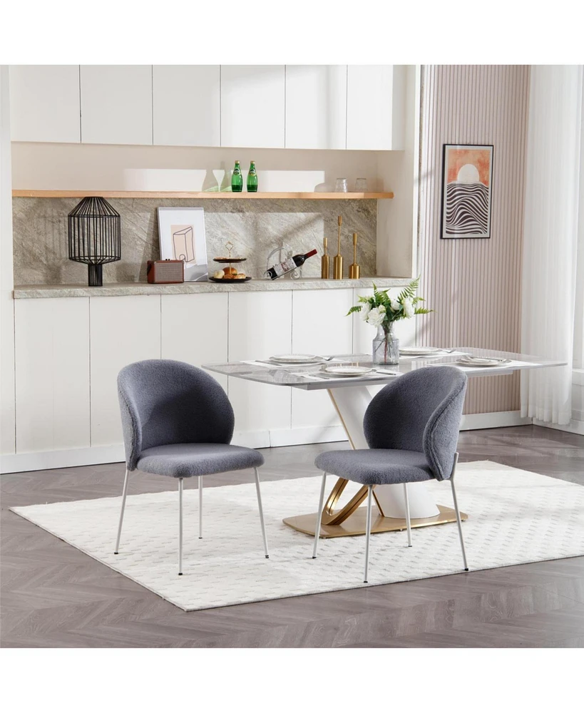 iron-footed dining chair with adjustable foot pads. Suitable for dining room, living room, study room,set of 2