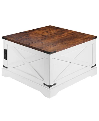 Multi-functional Lifting Home Coffee Table (80cm), Vintage White